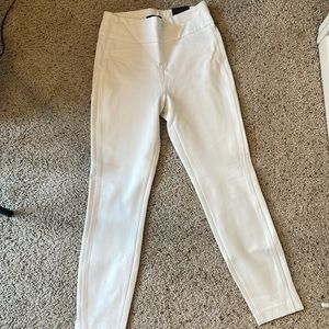 White slim stretchy express pants